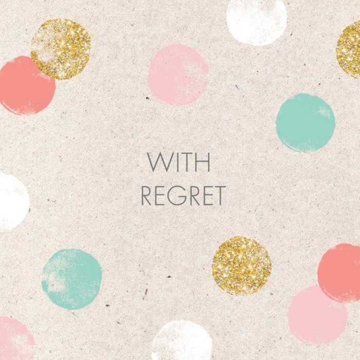 Pastel And Glitter Spots Personalised With Regret Card