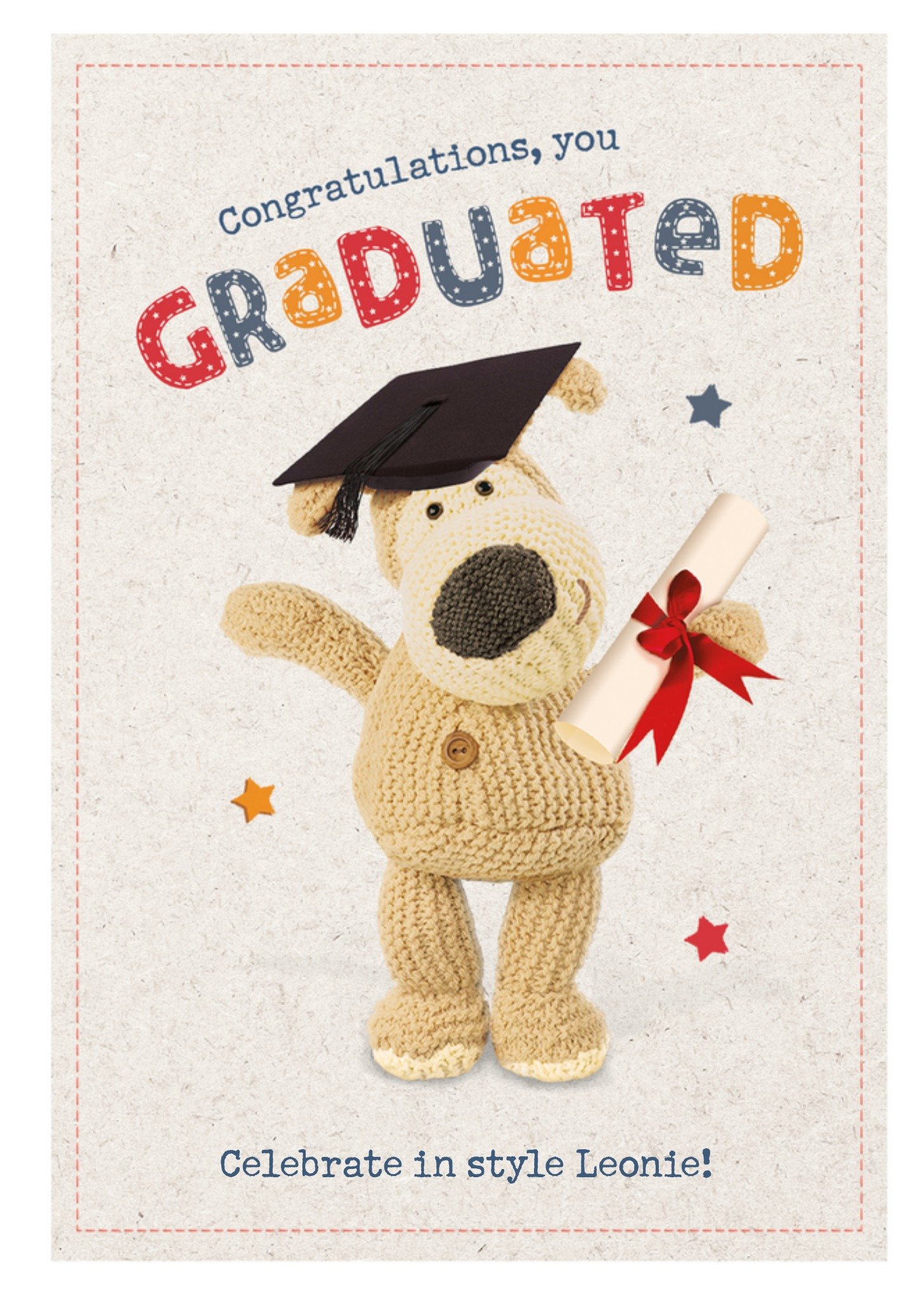 Boofle Congratulations You Graduated Card, Large