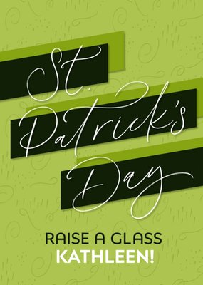 Smooches Bright Graphic Raise A Glass St Patrick's Day Card