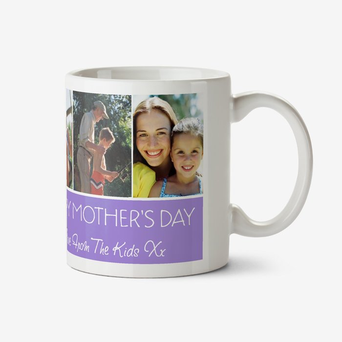 Mother's Day Purple Grid Photo Upload Mug