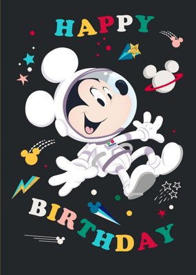 Disney Mickey Mouse May Happy Birthday Space Card