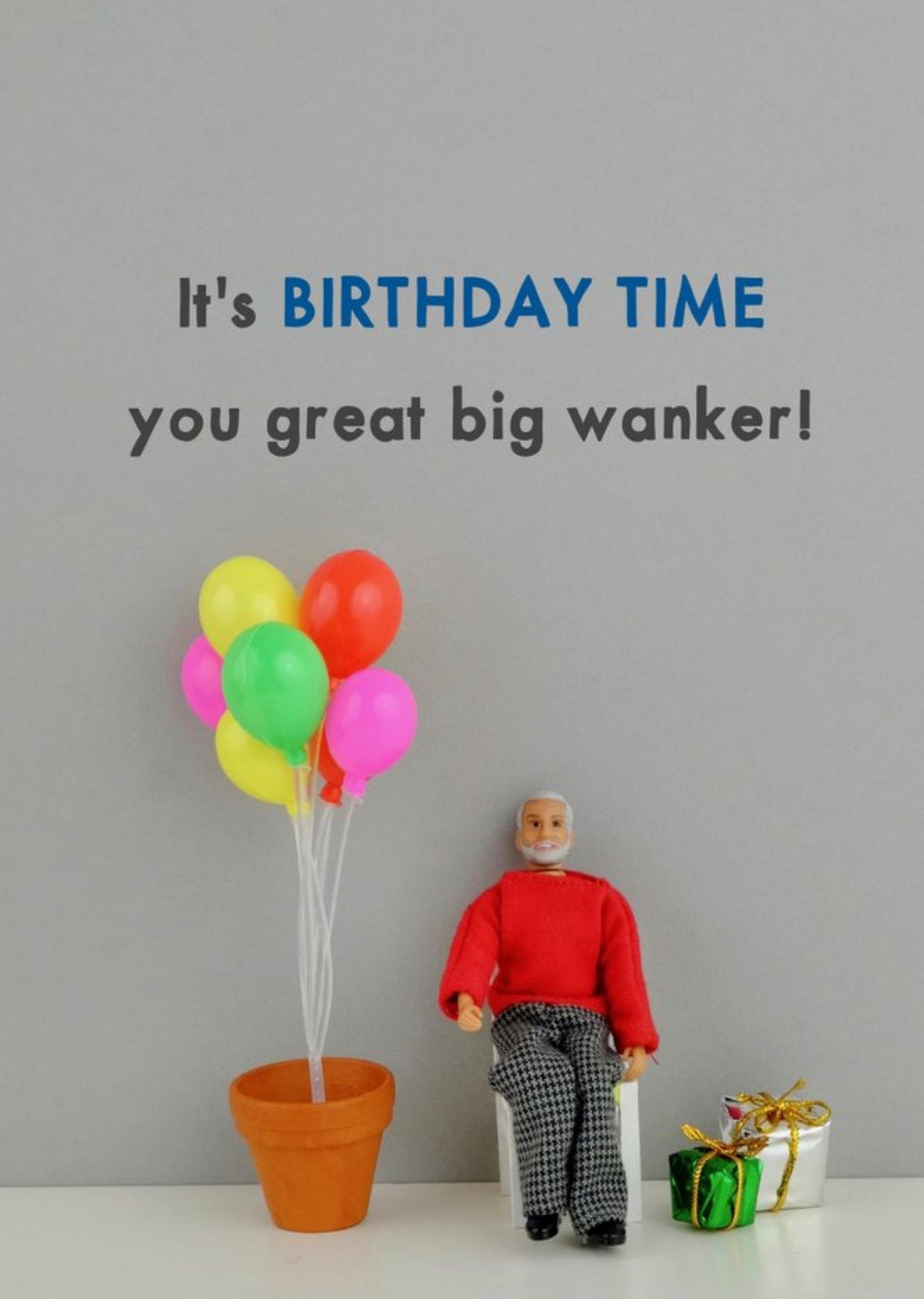 Bold And Bright Funny Dolls It's Birthday Time Rude Card, Large