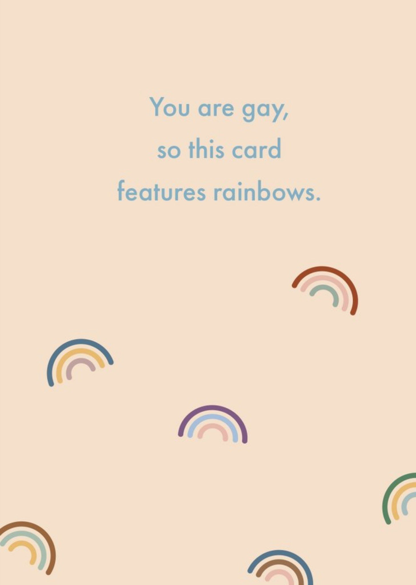 Moonpig You Are Gay Rainbows Card, Large