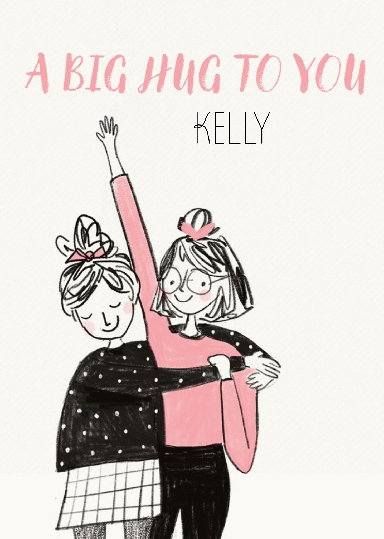 Sketchy Illustrated Big Hug Card Ecard