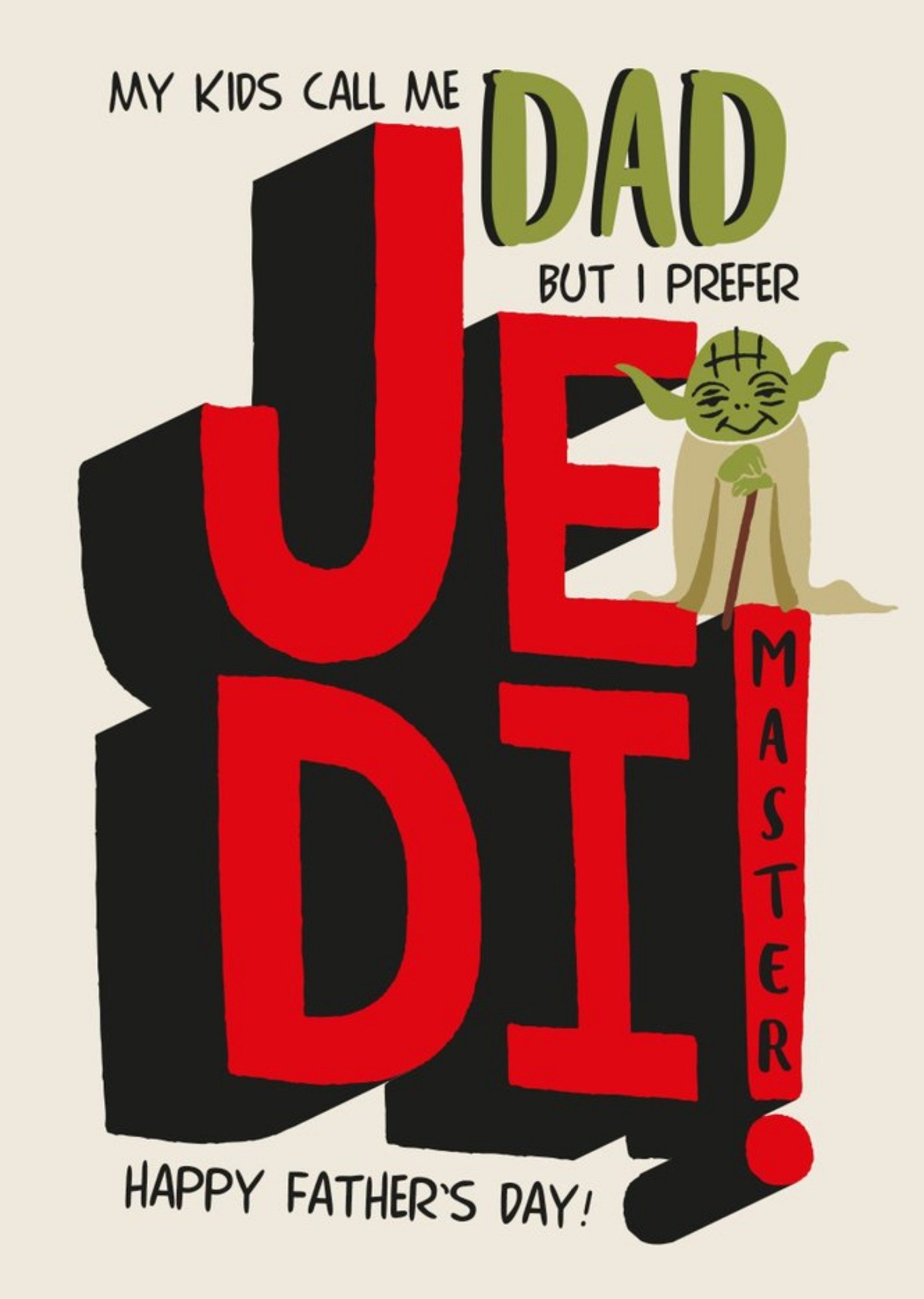 Disney Star Wars Funny Yoda Jedi Master Dad Father's Day Card, Large