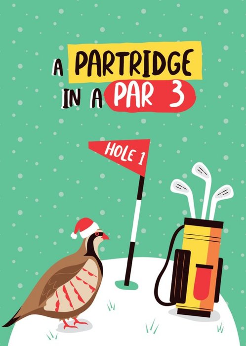 Funny A Partridge in a par 3 Christmas Card