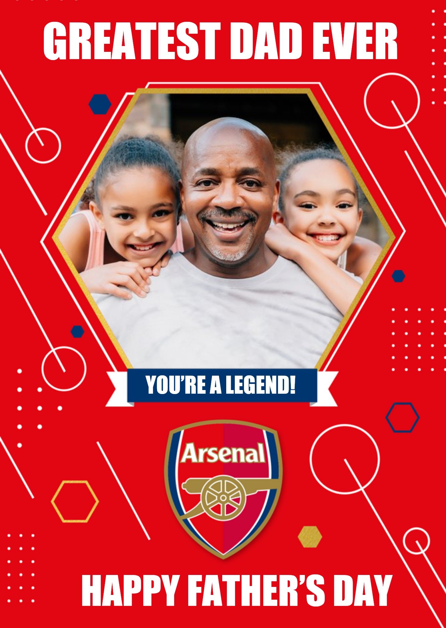 Arsenal Fc Football Legend Greatest Dad Ever Photo Upload Fathers Day Card