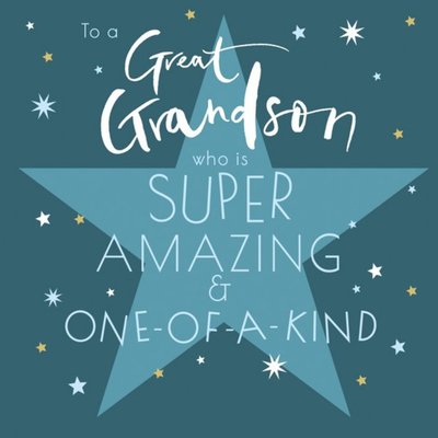 Clintons Star Design To A Great Grandson Who Is Super Amazing  Card