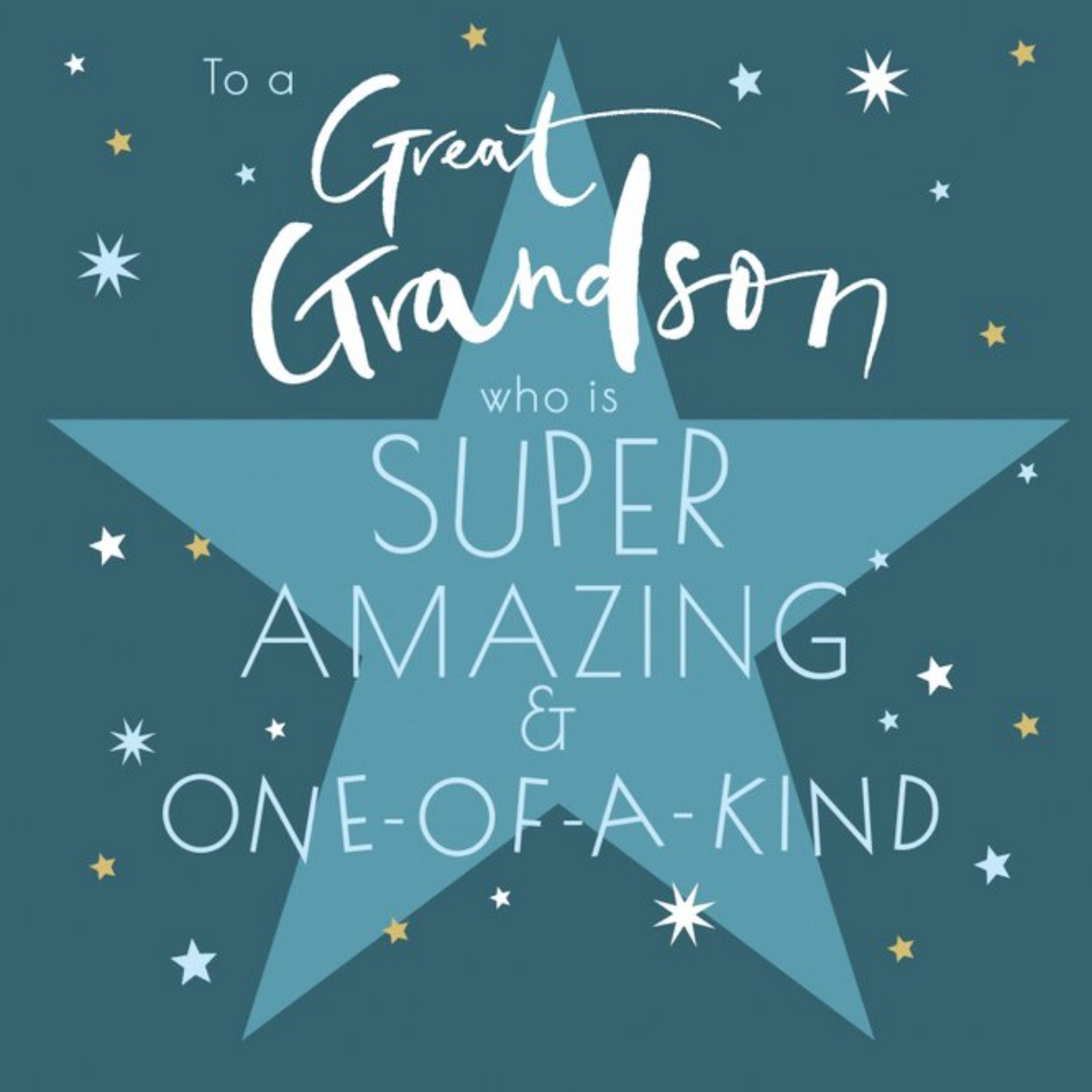 Clintons Star Design To A Great Grandson Who Is Super Amazing Card, Square