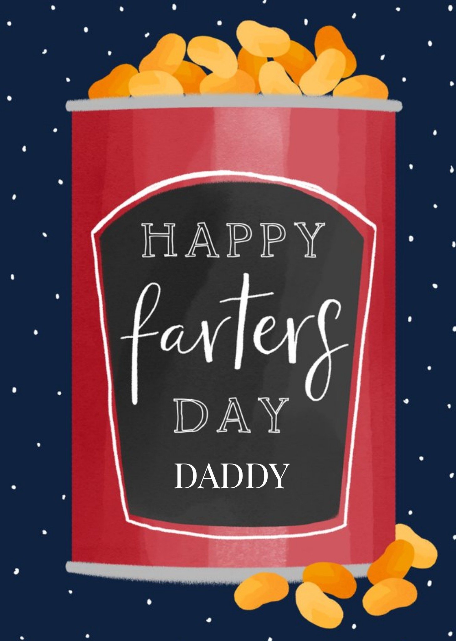 Okey Dokey Design Daddy Happy Farters Day Baked Beans Father's Day Card, Large