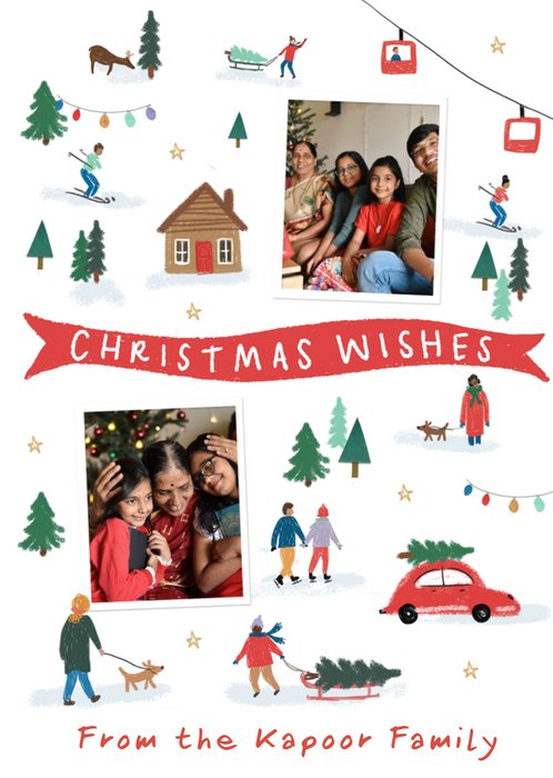 Christmas Wishes Snowy Scene Card