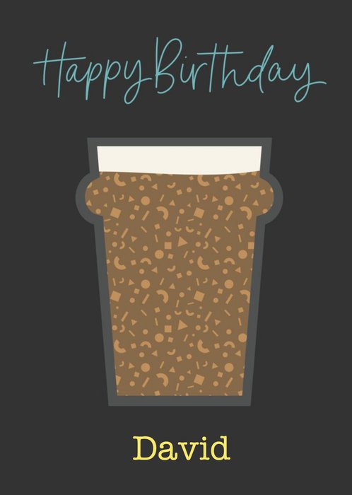 Scatterbrain Illustrated Pint Of Beer Happy Birthday Card