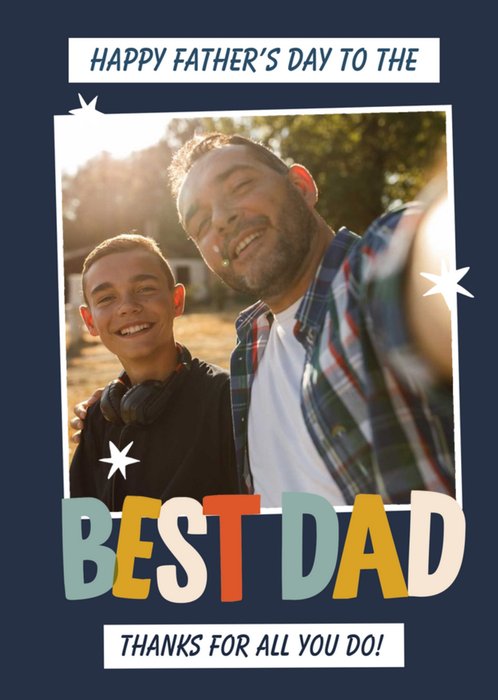 Best Dad Father's Day Photo Upload Card
