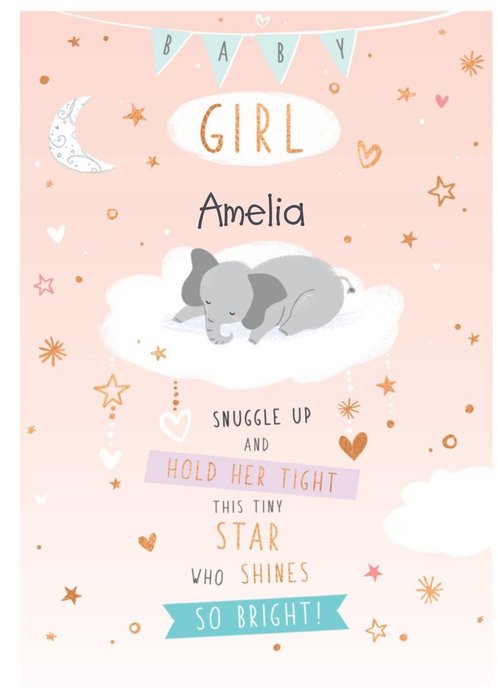 Cute New Baby Girl Card
