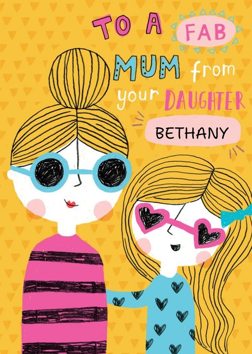 Mother's Day Card To a Fab Mum Fashion Illustration