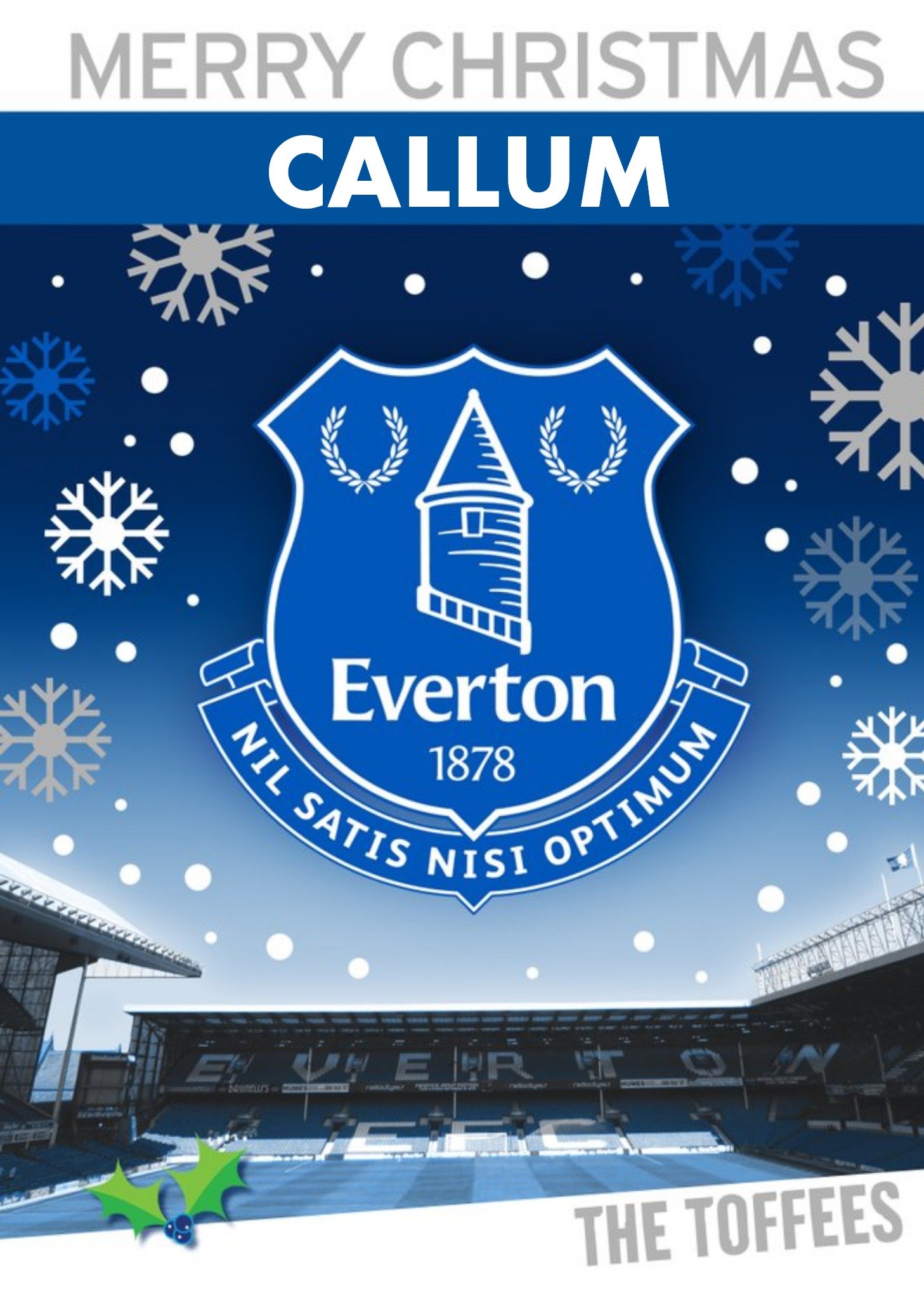 Moonpig Everton Fc Football Club Christmas Card, Large
