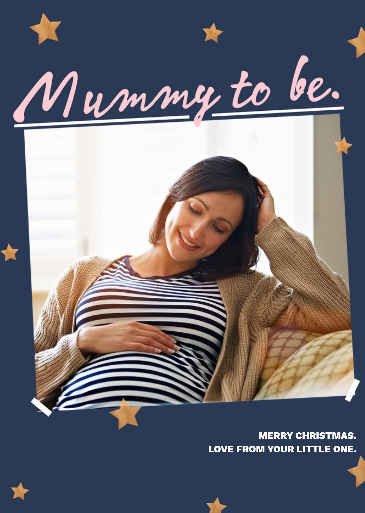 Starry Mummy To Be From The Bump Photo Upload Christmas Card Ecard