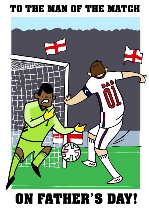 England Footballer Man Of The Match Father's Day Card
