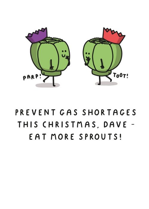 Illustration Of Two Brussel Sprout Characters Humorous Christmas Card