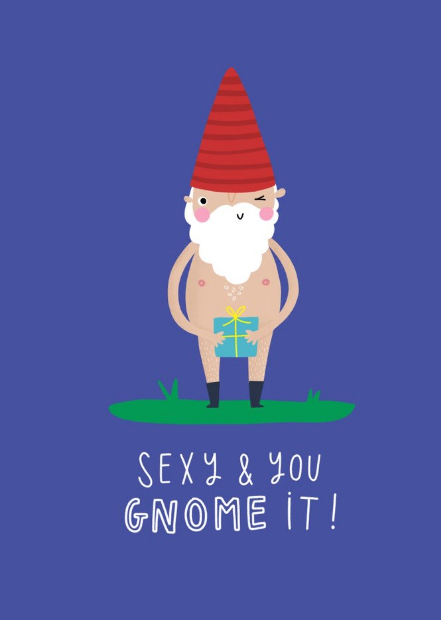 Moonpig Jess Moorhouse Funny Illustrated Sexy Gnome Pun Card Ecard