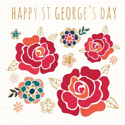 Happy St Georges Day Rose Card