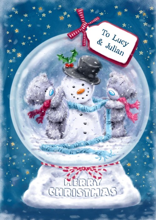 Snowman Globe Personalised Christmas Card