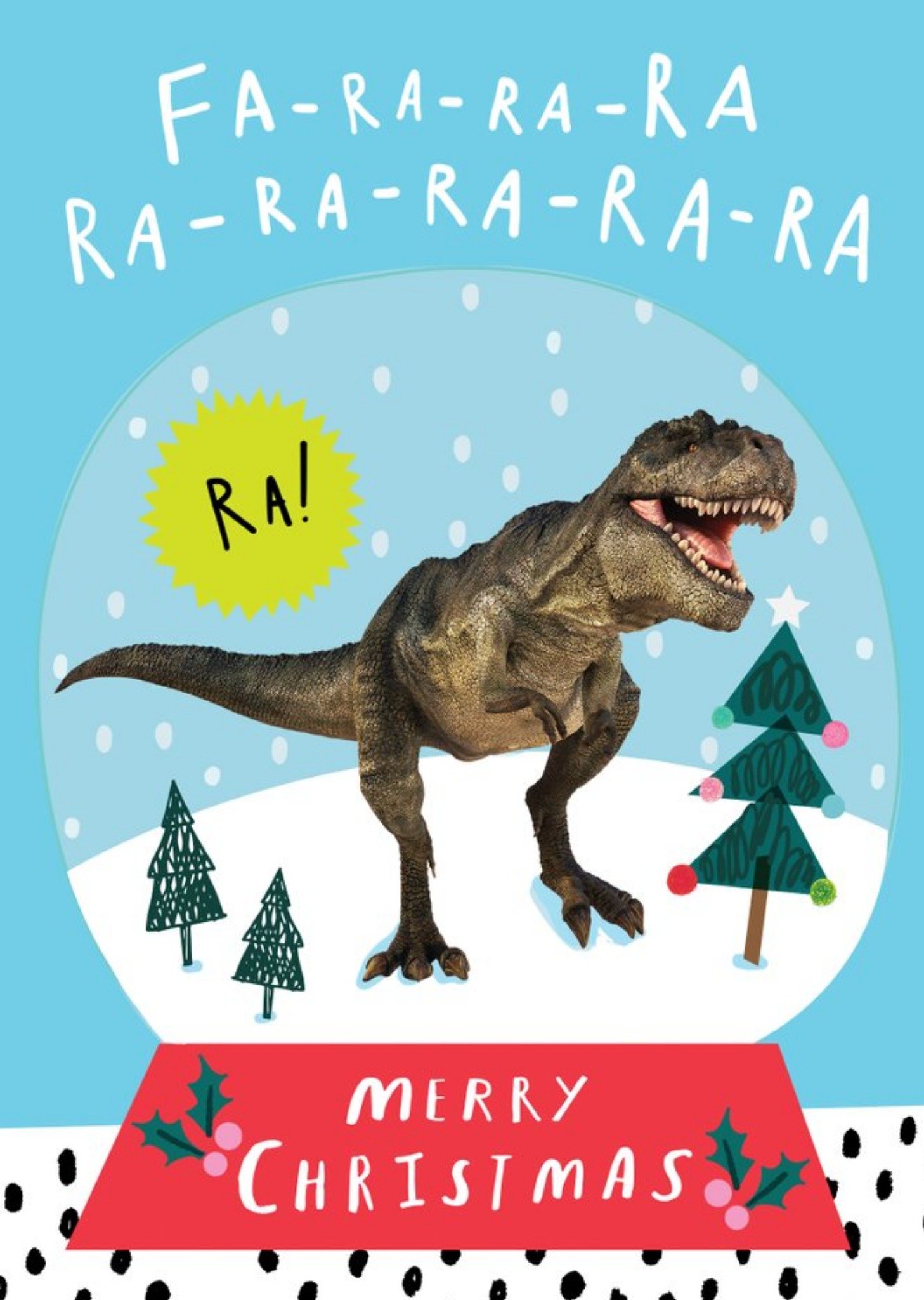 The Natural History Museum T-Rex In A Snowglobe, Large Card