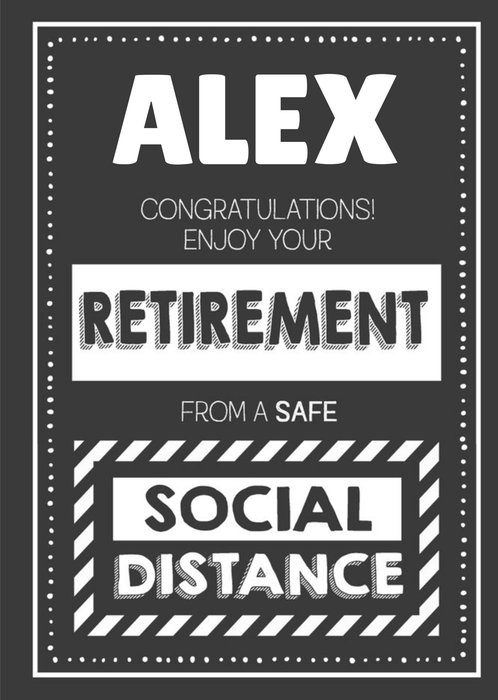 Jam and Toast Congratulations Enjoy Your Retirement From A Safe Social Distance Card