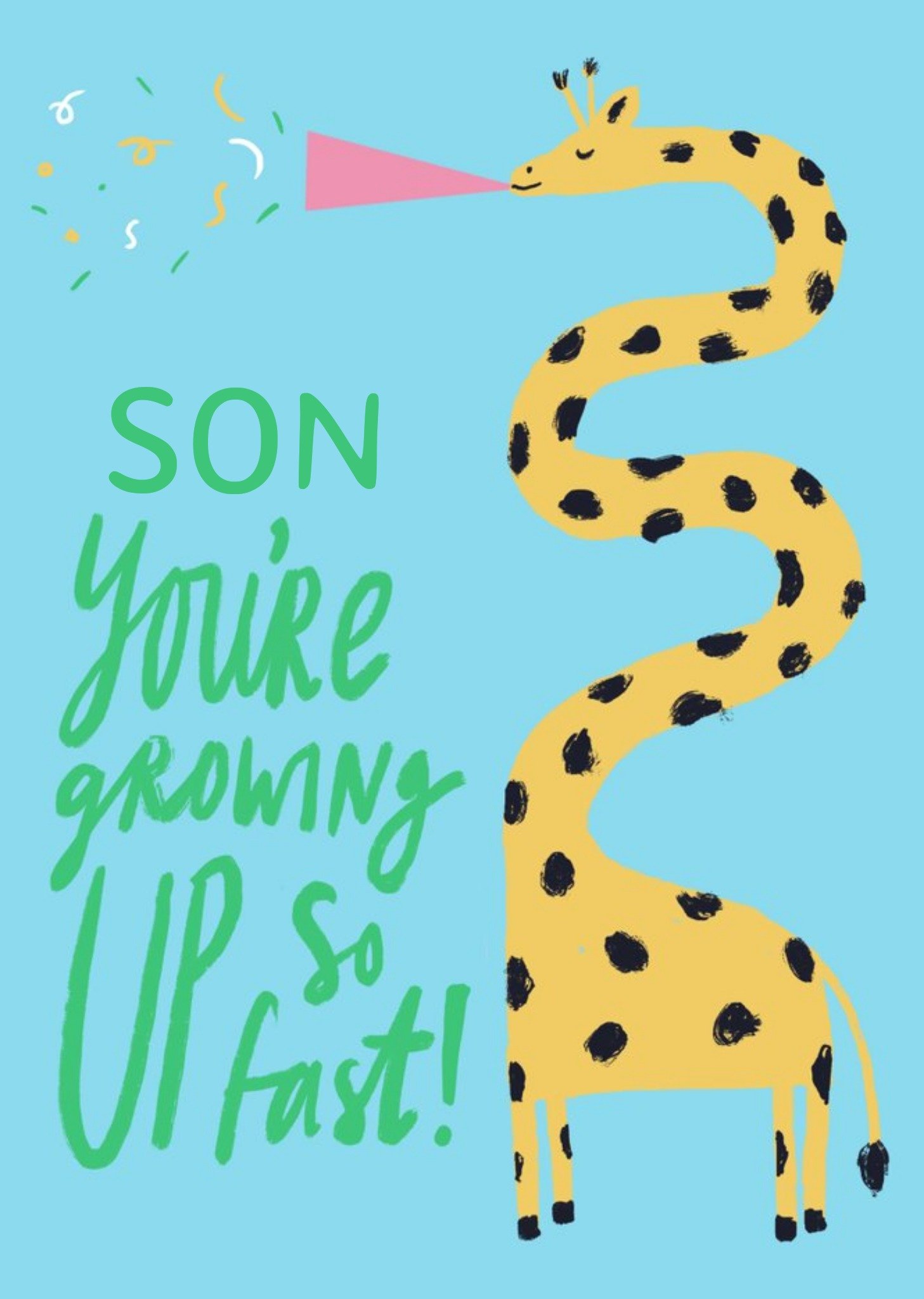 Illustration Of A Cute Giraffe Son's Birthday Card Ecard