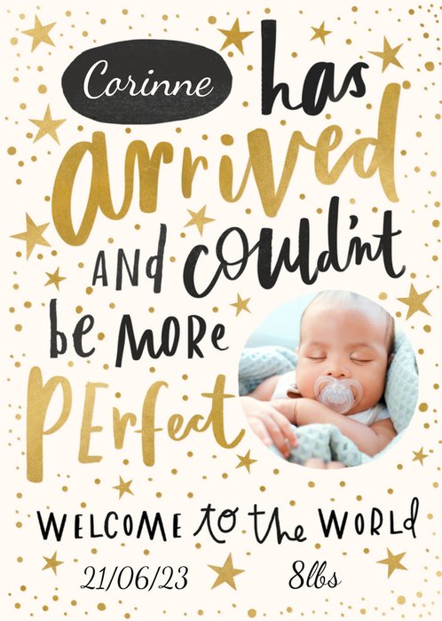 Welcome To The World Photo Upload New Baby Card
