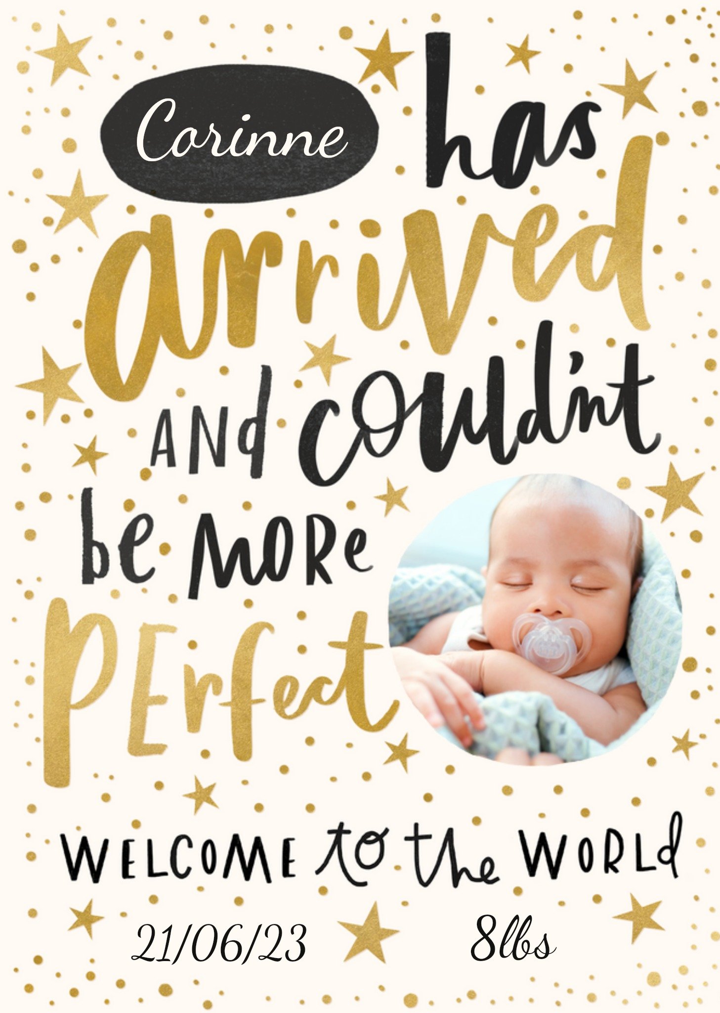 Moonpig Welcome To The World Photo Upload New Baby Card Ecard