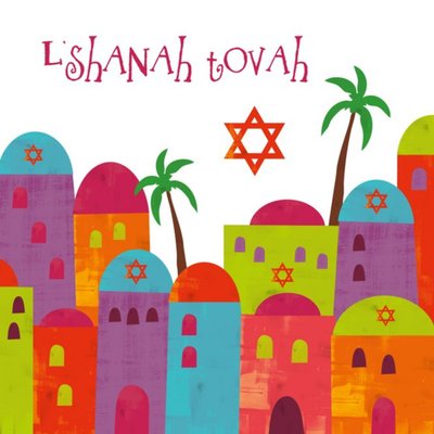Shanah Tovah Colourful City Card