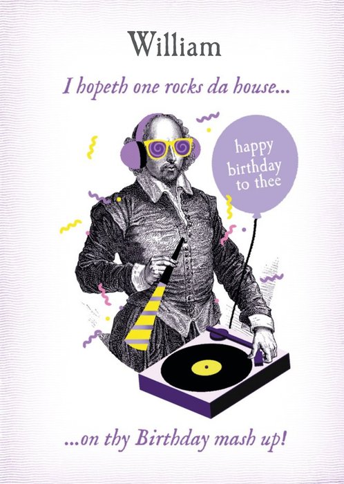 Personalised Rock The House On Your Birthday Dj Set Card