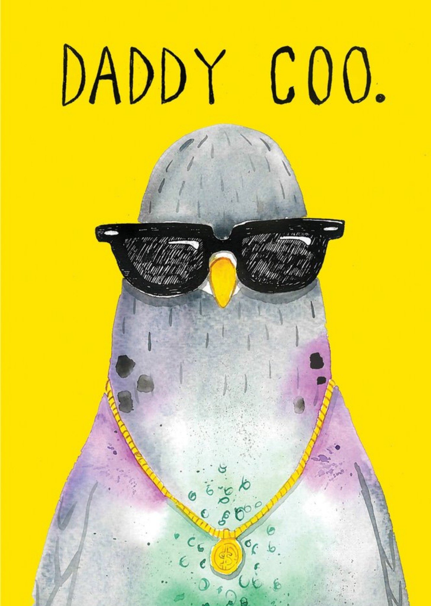 Jolly Awesome Funny Pigeon Daddy Card, Large