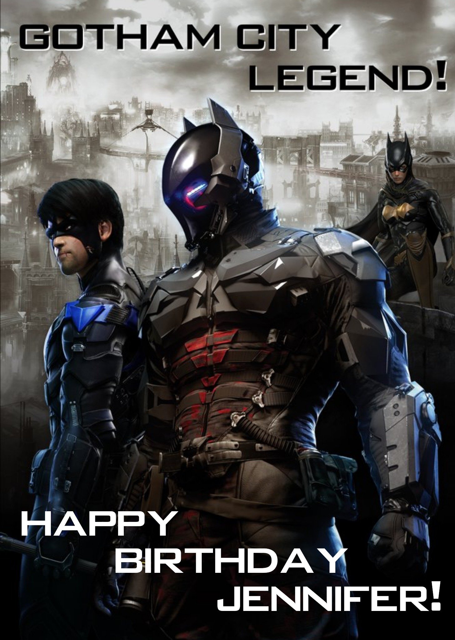 Dc Batman Arkham Knight Gotham City Legend Birthday Card, Large