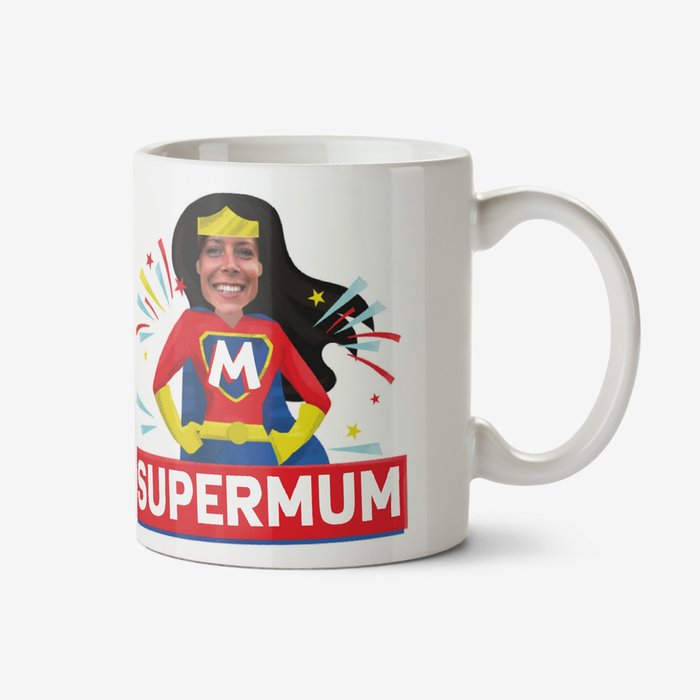 Typographic The Amazing Adventures of Supermum Photo Upload Mug
