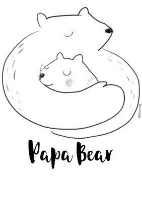 Cute Ilustration Personalised Papa Bear T-Shirt