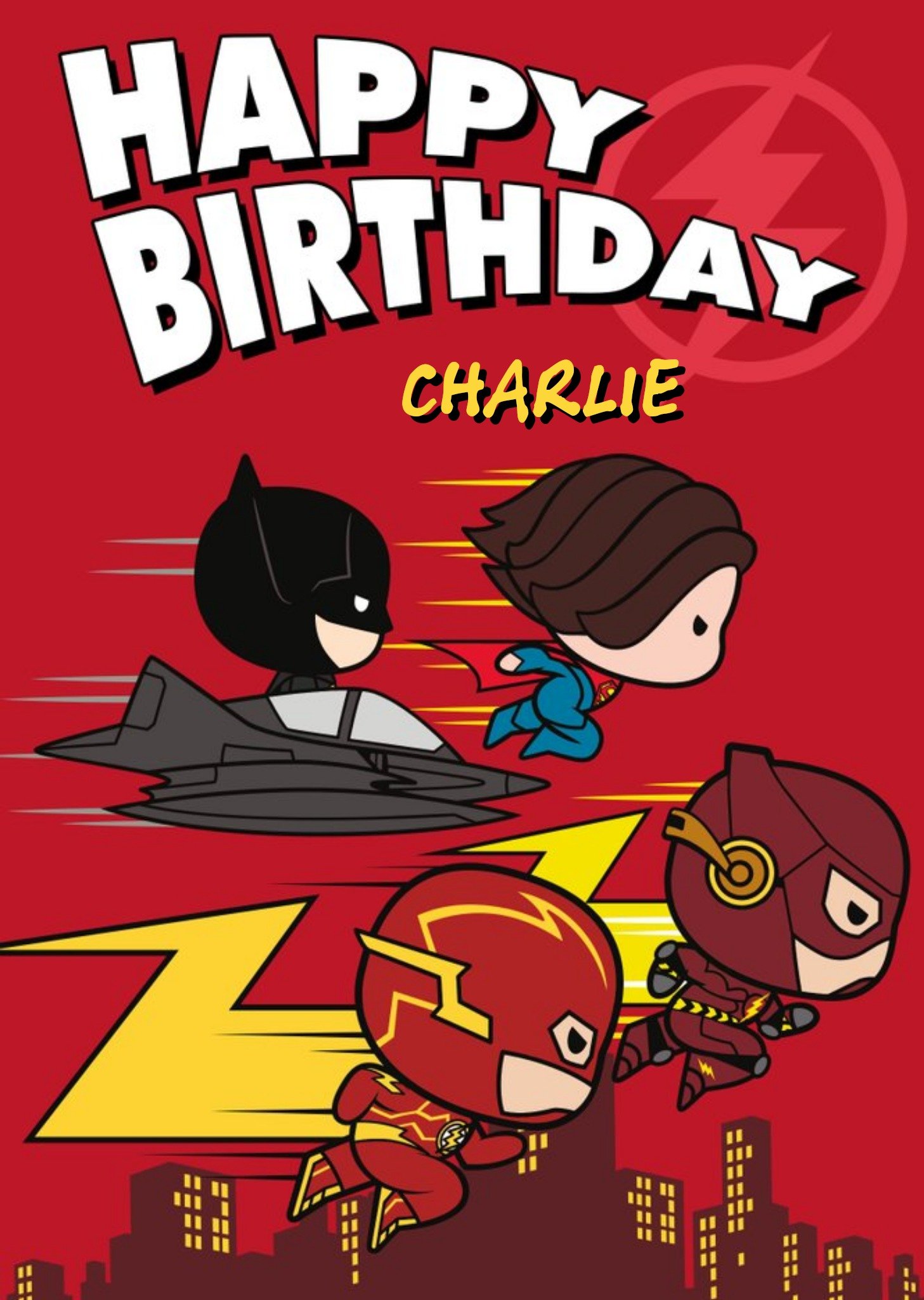 Batman The Flash Movie Cartoon Birthday Card By Warner Brothers Ecard