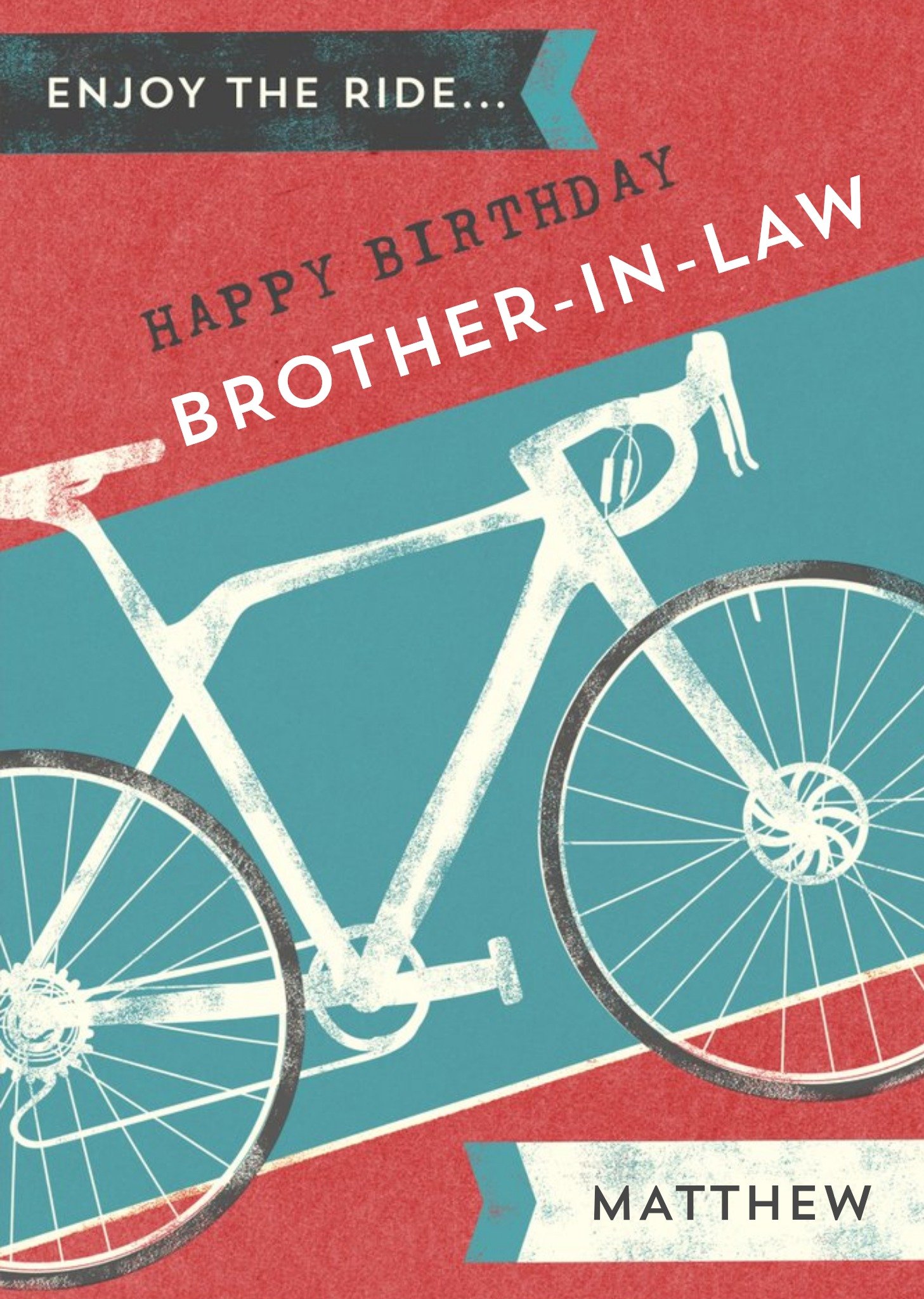 Moonpig Cycling Cycle Bike Bicycle Birthday Card For Brother-In-Law, Large