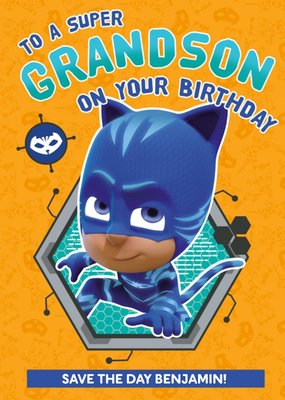PJ Masks CatboyTo A Lovely Grandson Birthday Card