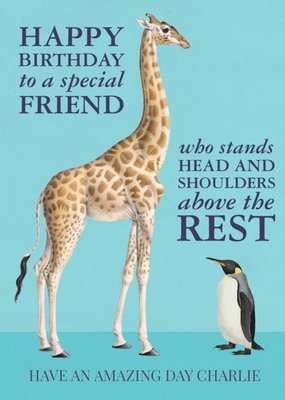 NHM Natural History Museum Head and shoulders above the rest Special Friend birthday card
