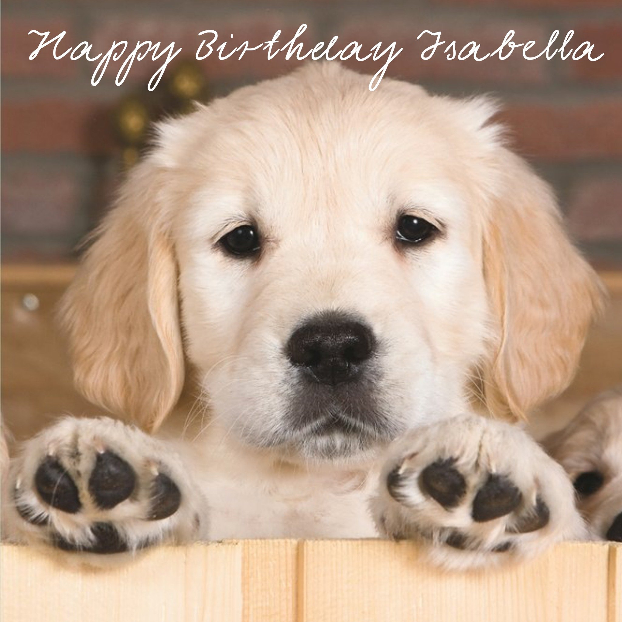 Ling Design Golden Retriever Dog Birthday Card, Square
