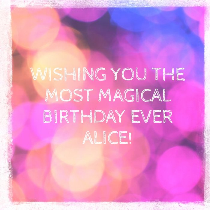 Personalised Bright Pink Wishing You The Most Magical Birthday Ever Card
