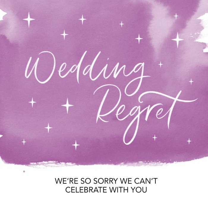 Modern Typographic So Sorry Wedding Regret Card