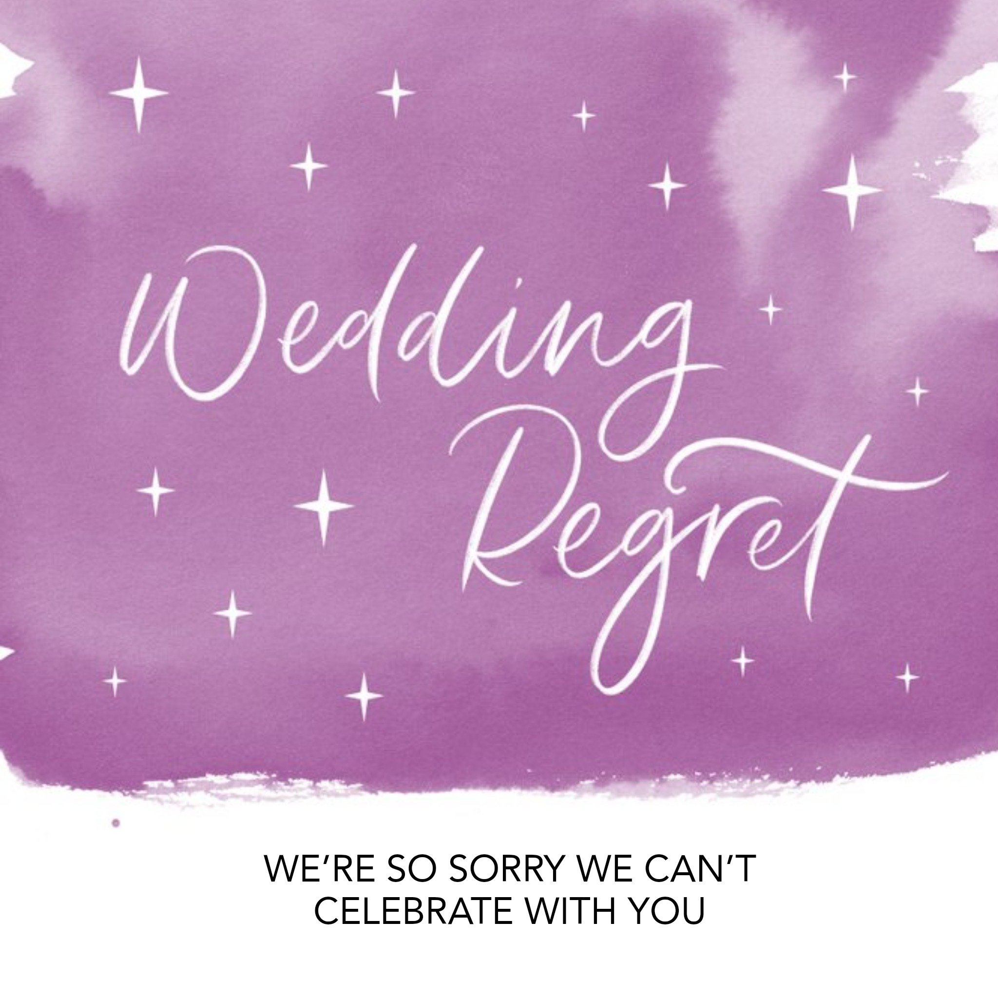 Modern Typographic So Sorry Wedding Regret Card, Square