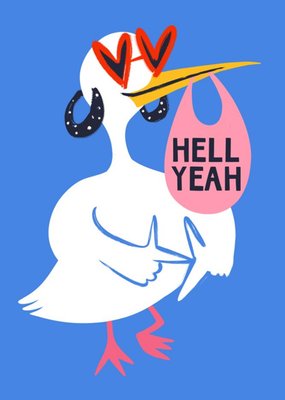 Cool Stork New Baby Boy Card