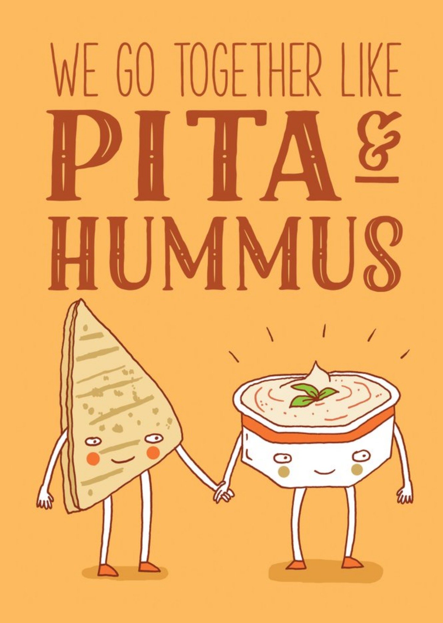 Moonpig Funny We Go Together Like Pita And Hummus Card, Large