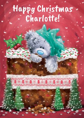 Me To You Tatty Teddy Giant Christmas Pudding Personalised Card