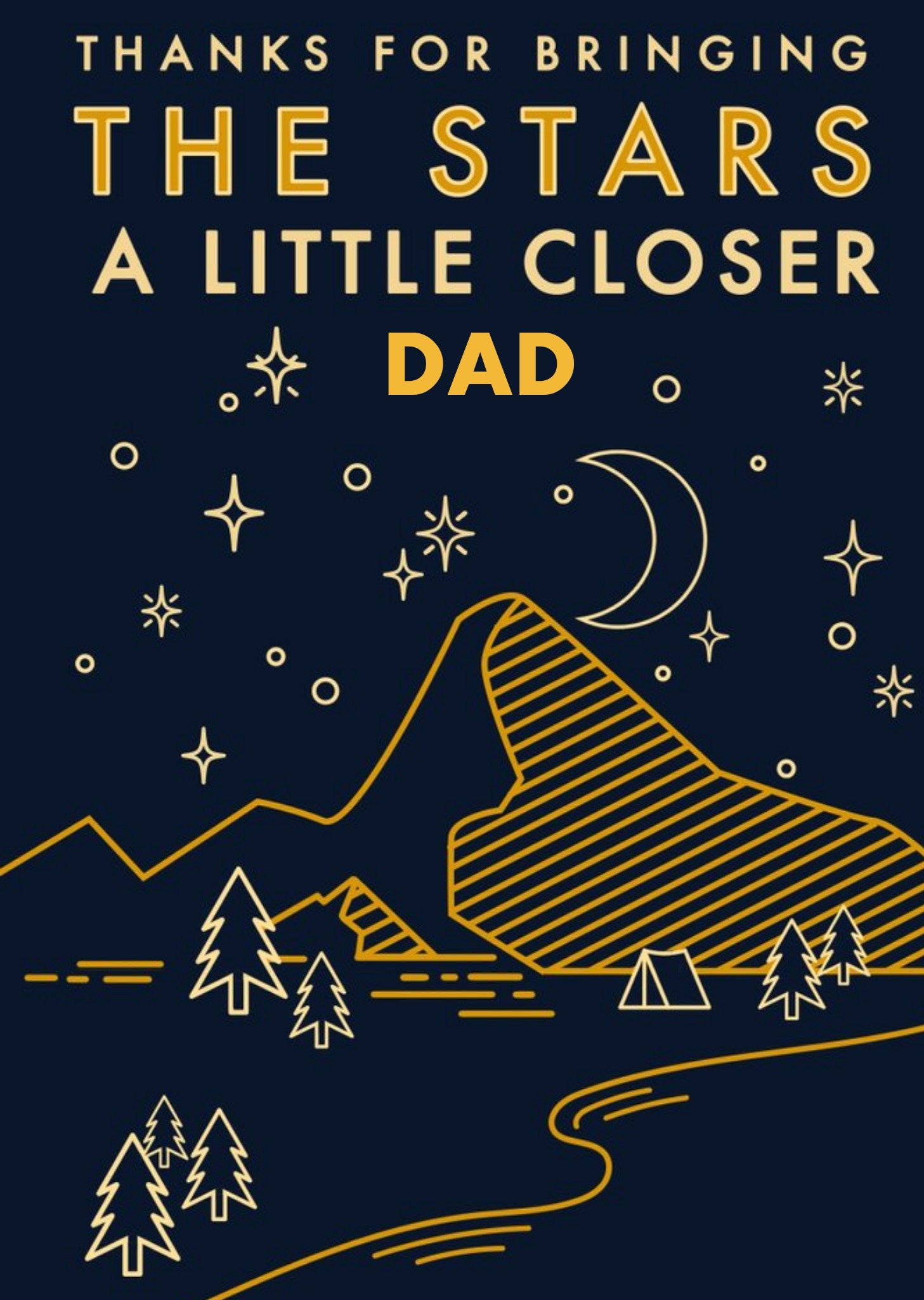 Thanks For Bringing The Stars A Little Closer Dad Modern Father's Day Card Ecard