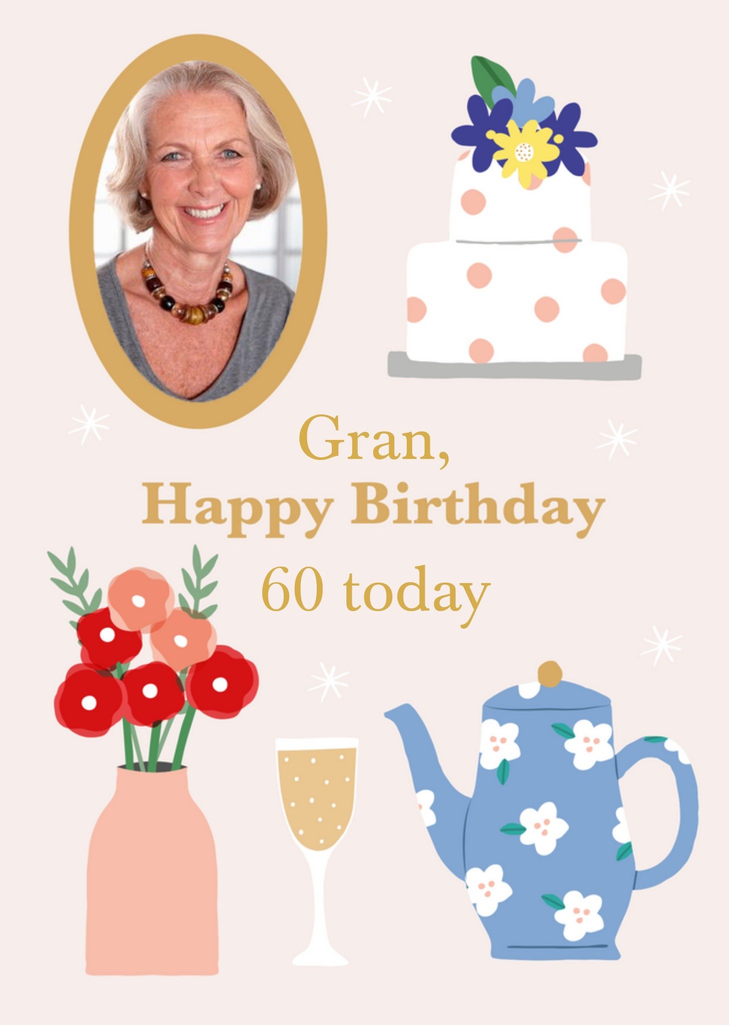 Moonpig Gran, Happy Birthday 60th Today Card, Large